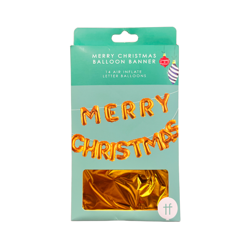 Merry Christmas Gold Balloon Banner collectible from PoundFun