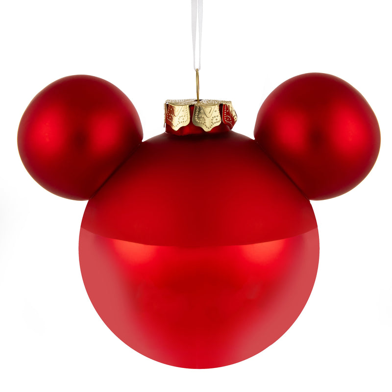 Collectable Disney Glass Ornament - Mickey Mouse Ears & Gold Buttons Design