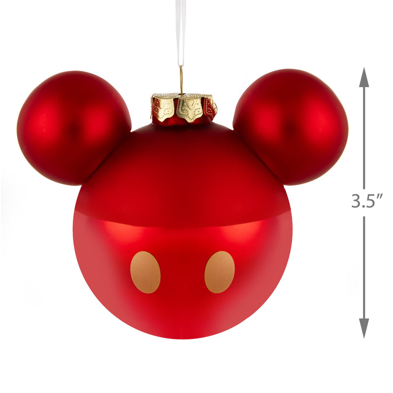 Collectable Disney Glass Ornament - Mickey Mouse Ears & Gold Buttons Design