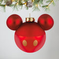 Collectable Disney Glass Ornament - Mickey Mouse Ears & Gold Buttons Design