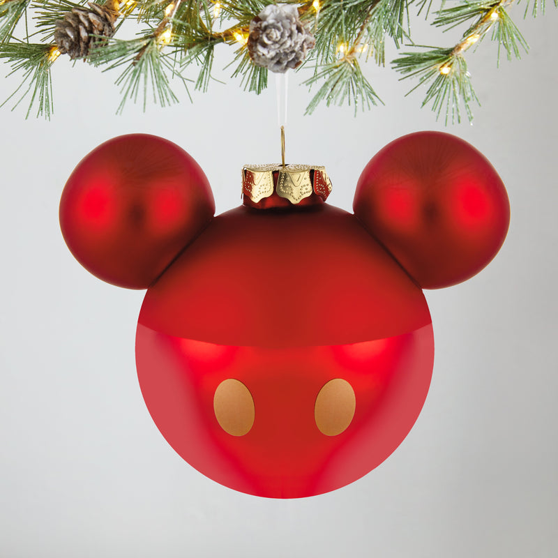Collectable Disney Glass Ornament - Mickey Mouse Ears & Gold Buttons Design