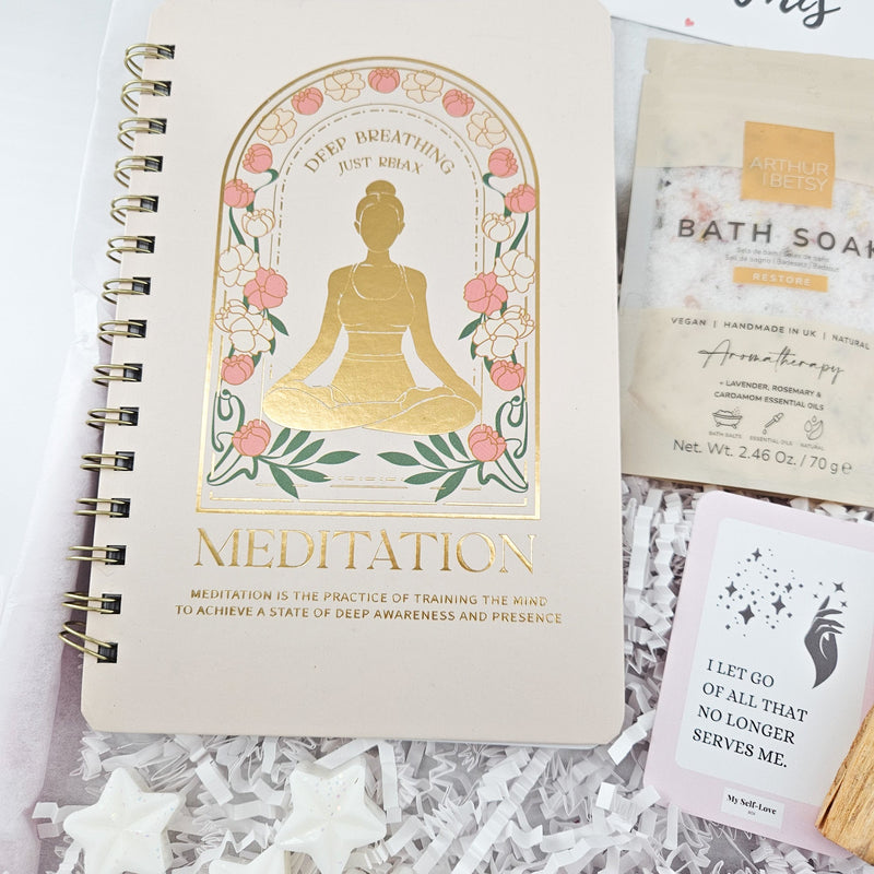 MEDITATE & MANIFEST BOX | SPIRITUAL WELLNESS GIFT SET, side angle