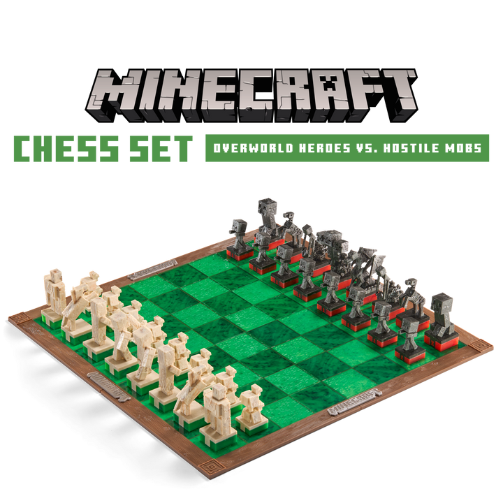 Minecraft Chess Set Overworld Heroes vs. Hostile Mobs