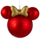 Disney Minnie Mouse Ears & Gold Bow Glass Ornament