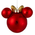 Collectable Disney Glass Ornament - Minnie Mouse Ears & Gold Bow Design