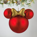 Collectable Disney Glass Ornament - Minnie Mouse Ears & Gold Bow Design
