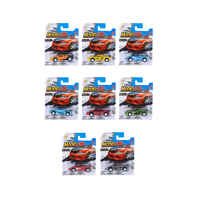 Model Pull Back Race Cars, side angle