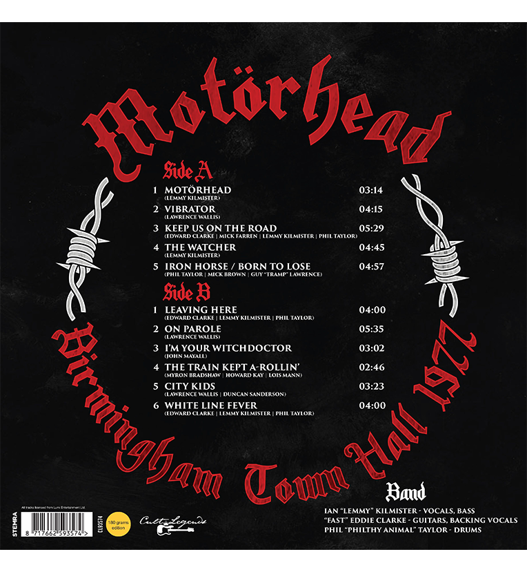 Motörhead – Birmingham Town Hall, 1977 (12-Inch Album on 180g Vinyl), side angle