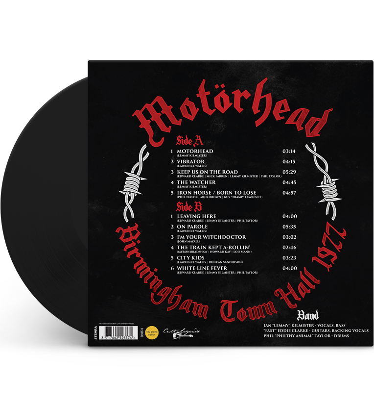 Motörhead – Birmingham Town Hall, 1977 (12-Inch Album on 180g Vinyl), close-up detail