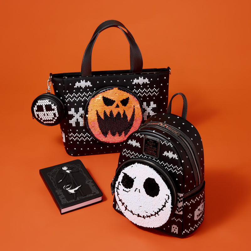 Loungefly - The Nightmare Before Christmas Jack Skellington Sequin Tote Bag back view