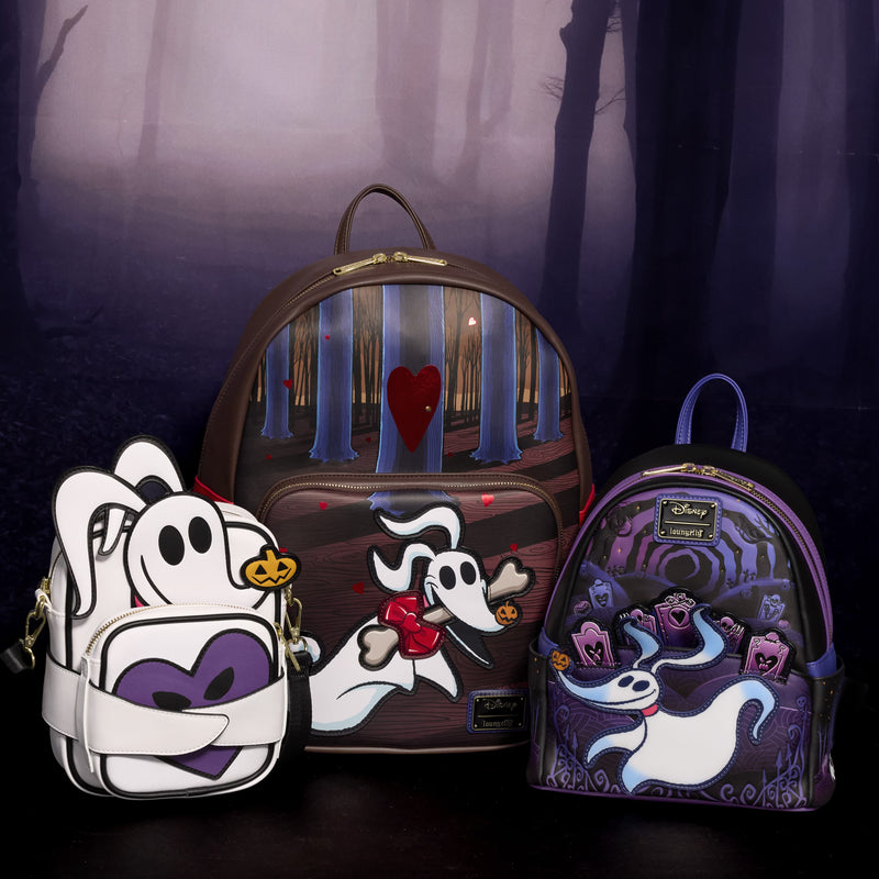 Loungefly - The Nightmare Before Christmas Zero Holiday Doors Full-Size Backpack side angle