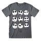 Nightmare Before Christmas Many Faces Of Jack T-Shirt
