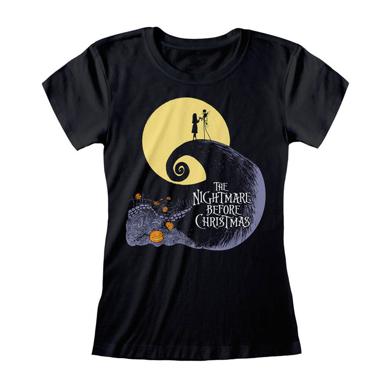 Disney Nightmare Before Christmas Silhouette Moon Fitted T-Shirt collectible from Heroes Inc Dropship
