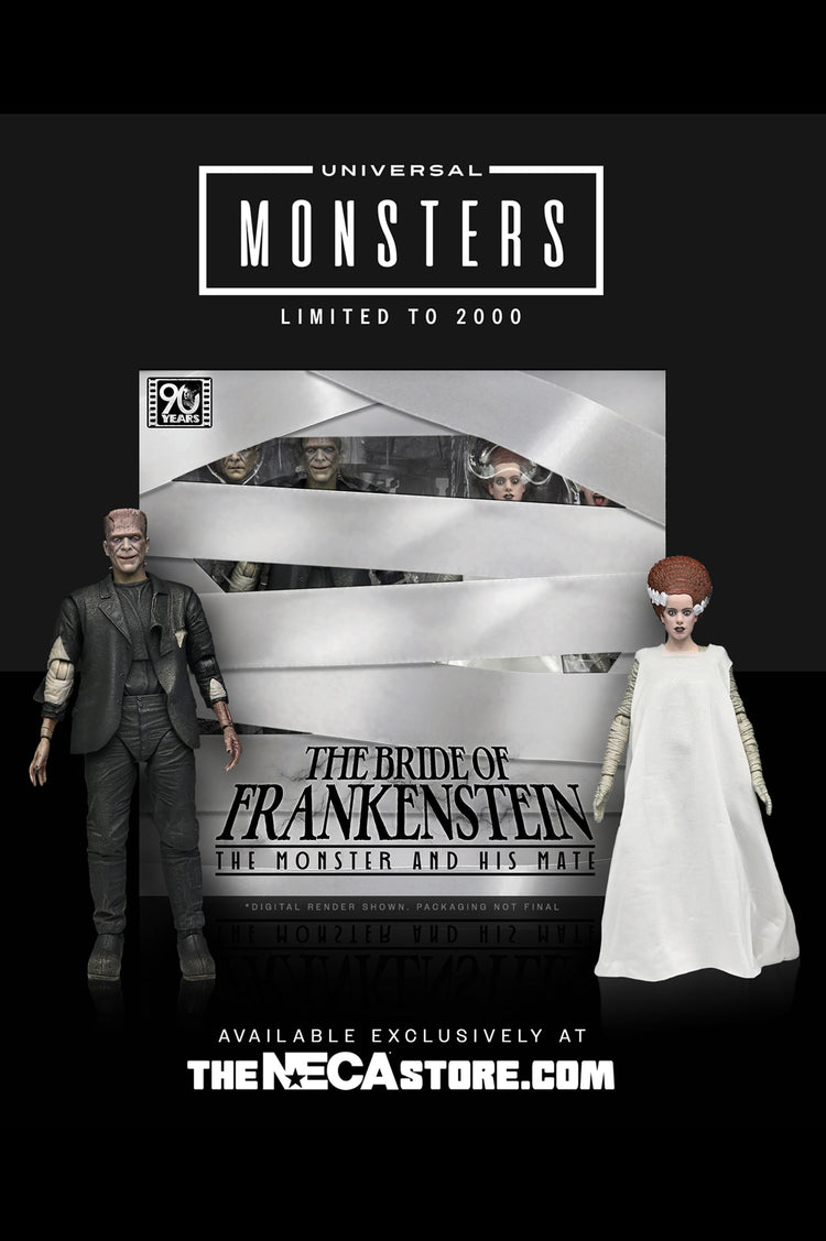 Universal Monsters (Colour) Bride of Frankenstein: Monster and His Mate 90th Anniversary Limited Edition 2 Piece 7" Scale Action Figures (Pre-Order February 2026)
