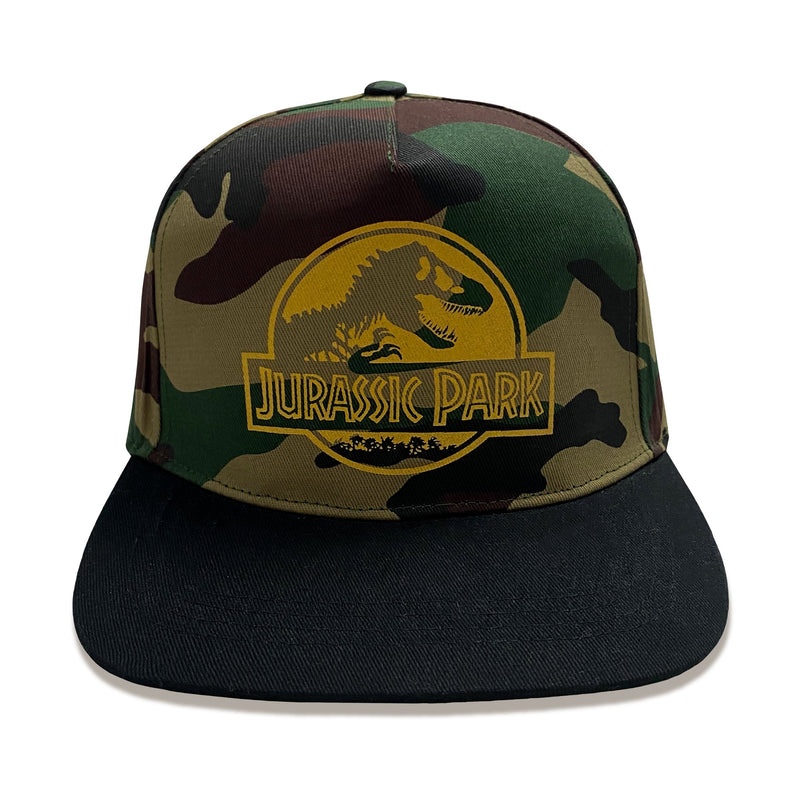 Jurassic Park Gold Logo Camo Unisex Adults Snapback Cap collectible from Heroes Inc Dropship