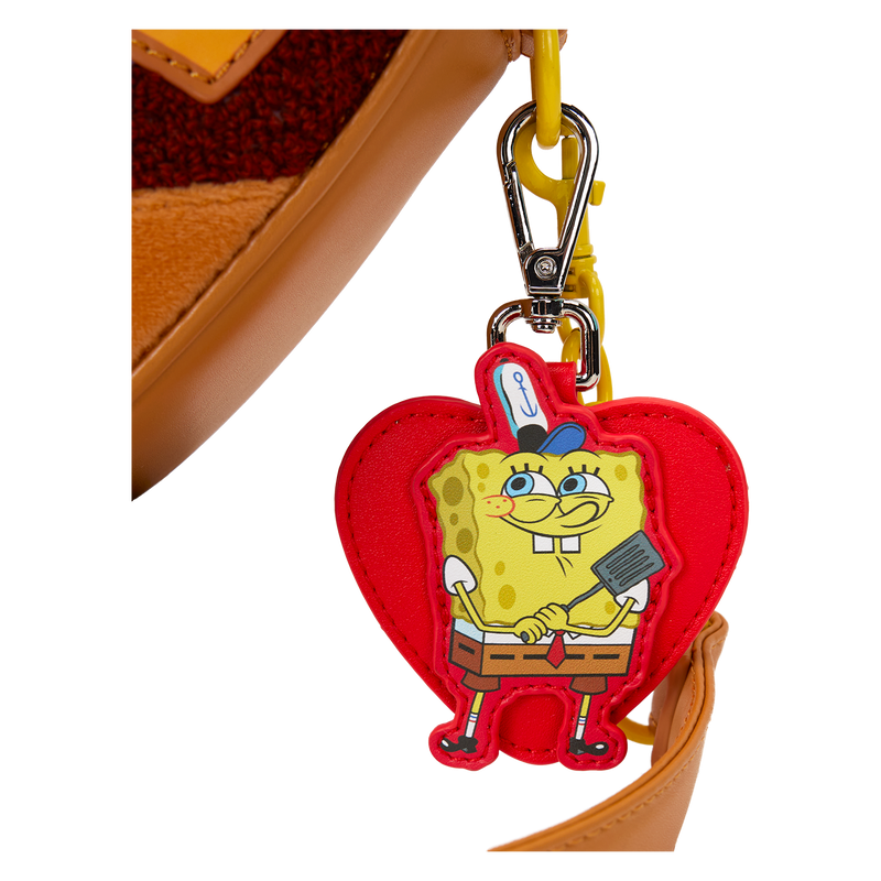 Loungefly - SpongeBob SquarePants Krabby Patty Plush Heart Figural Crossbody Bag back view