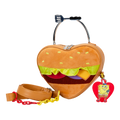 Loungefly - SpongeBob SquarePants Krabby Patty Plush Heart Figural Crossbody Bag