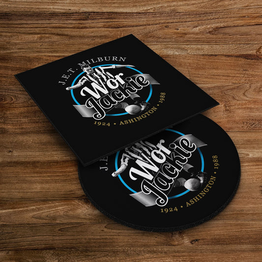 Newcastle Jackie Milburn- Football Coaster - Square Or Circle, alternate view