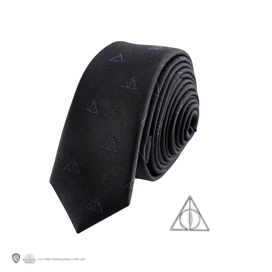 Harry Potter Deathly Hallows Deluxe Tie with Pin and Gift Box