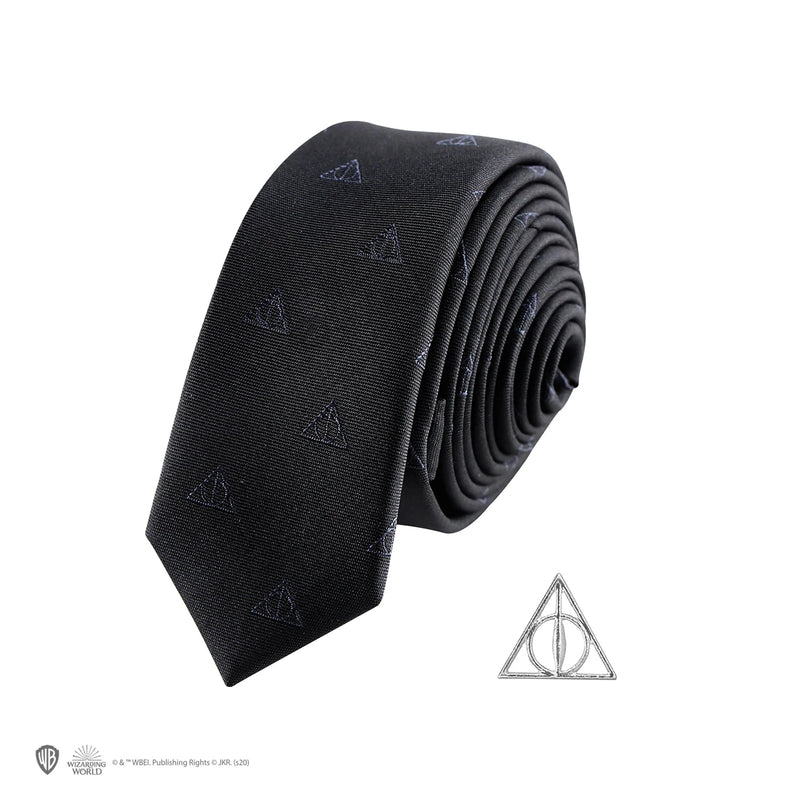 Harry Potter Deathly Hallows Deluxe Tie with Pin and Gift Box