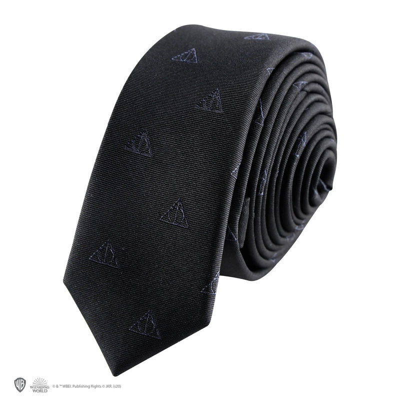 Harry Potter Deathly Hallows Deluxe Tie with Pin and Gift Box, close-up detail