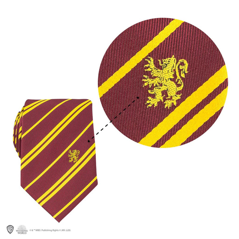 Harry Potter Gryffindor Deluxe Tie with Pin and Gift Box, packaging shot