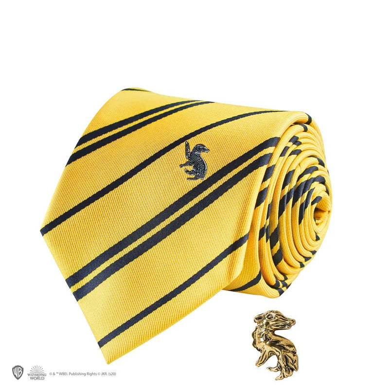 Harry Potter Hufflepuff Deluxe Tie with Pin and Gift Box