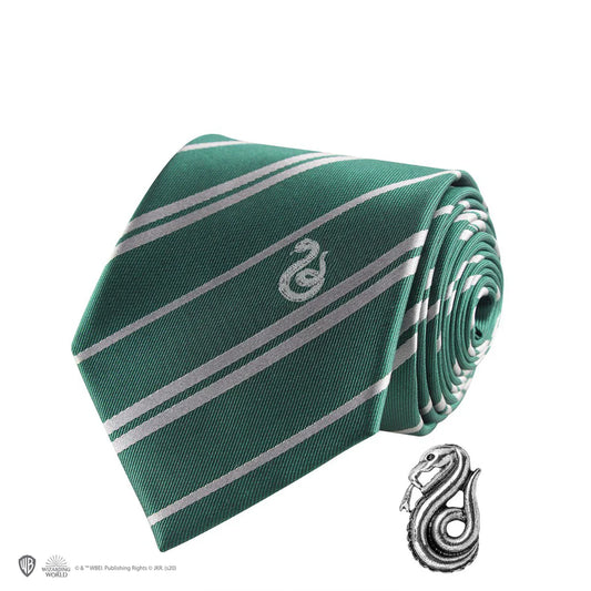 Harry Potter Slytherin Deluxe Tie with Pin and Gift Box