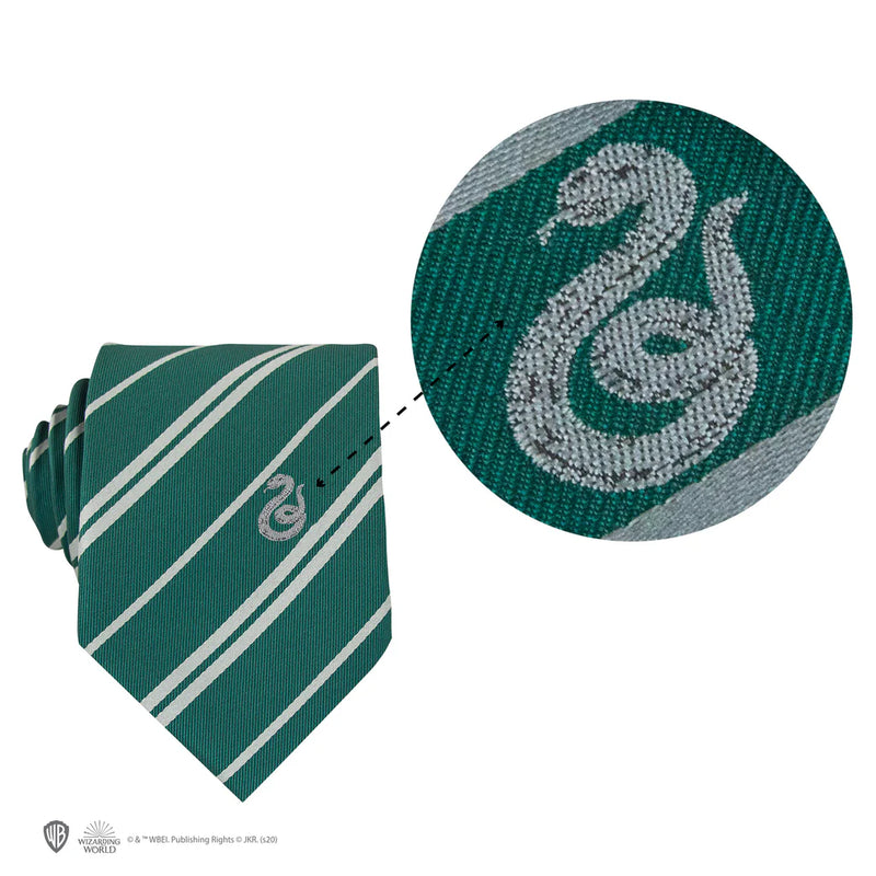 Harry Potter Slytherin Deluxe Tie with Pin and Gift Box, packaging shot