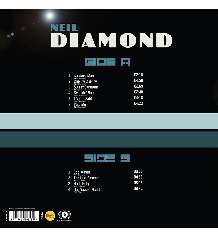 Neil Diamond – Live in Australia (Limited Edition 12-Inch Album on 180g Clear Vinyl), side angle