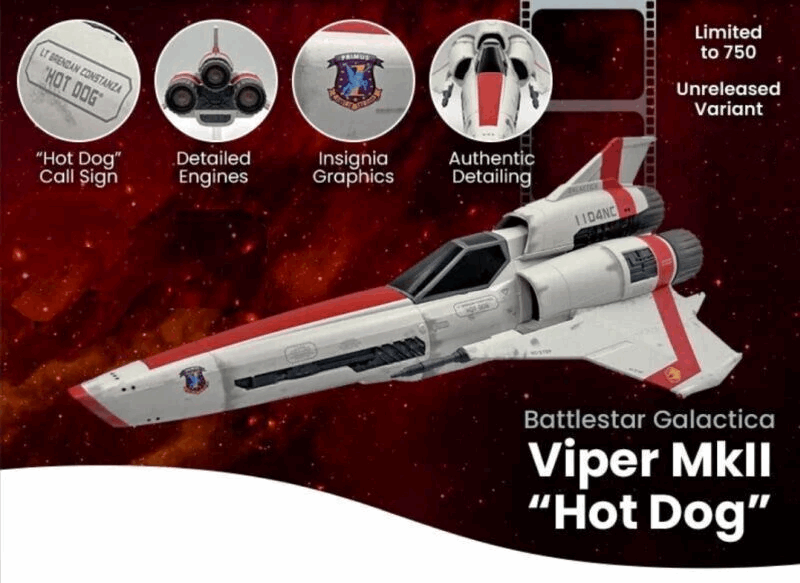 Viper Mark II Lt Brendan Constanza HOT DOG 1104NC Model Diecast Ship LIMITED EDITION (Eaglemoss / Battlestar, alternate view