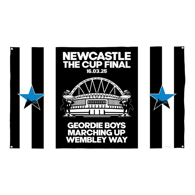 Newcastle Cup Final - Banner - Stripes - Two Sizes collectible from https://britishmade.gifts/