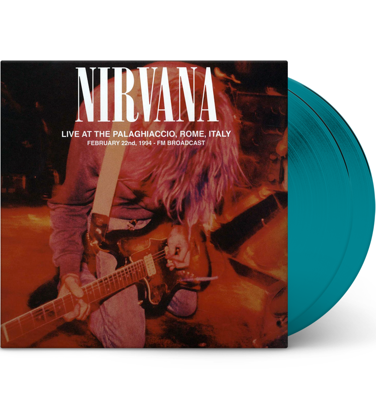 Nirvana – Live at the Palaghiaccio, Rome, 1994 (Limited Edition Double-LP on Transparent Teal Vinyl) collectible from Coda...
