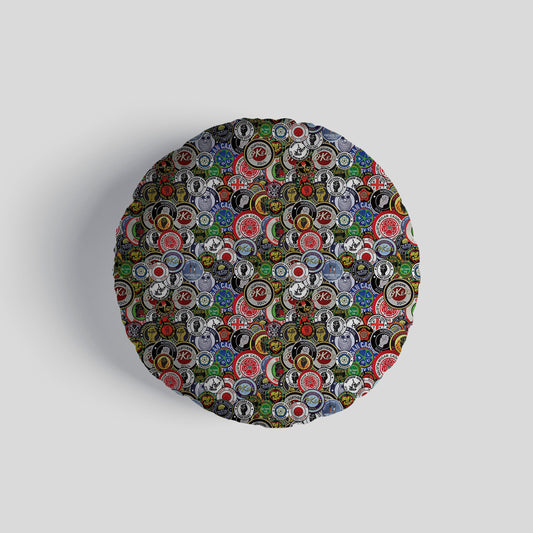 Northern Soul Badges 14 Round Throw Cushion collectible from https://britishmade.gifts/