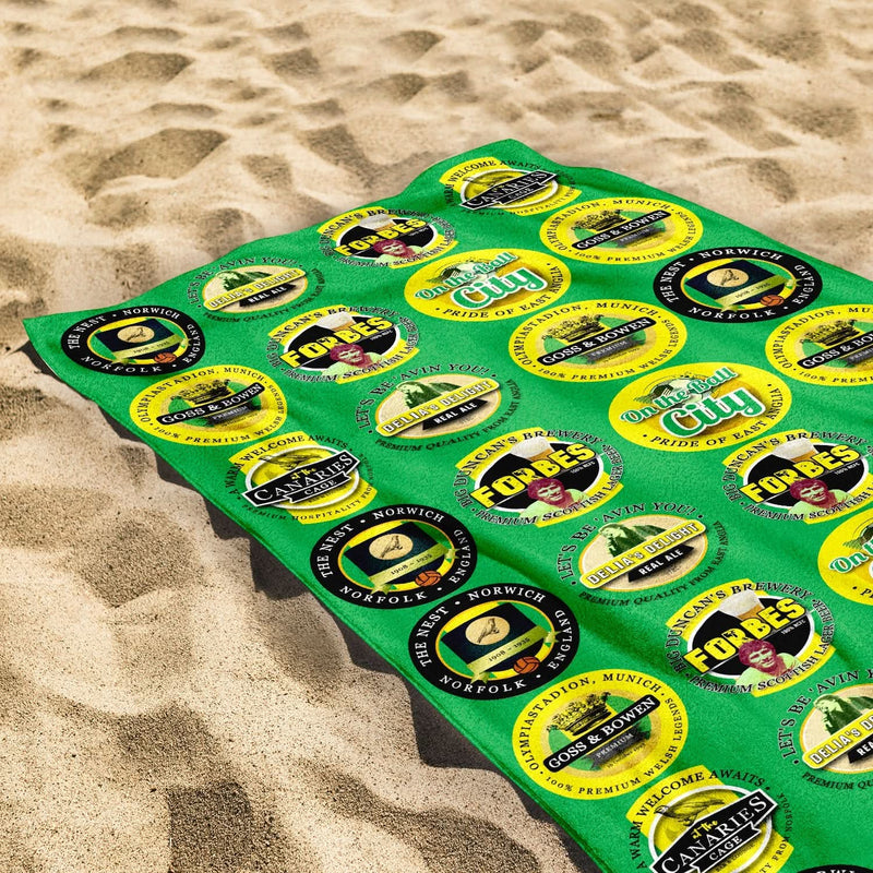 Norwich - Football Legends - Microfibre Beach Towel - 150cm x 75cm collectible from https://britishmade.gifts/