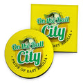 Norwich On the Ball - Football Coaster - Square Or Circle collectible from https://britishmade.gifts/