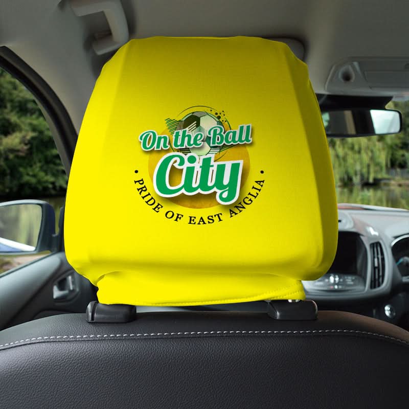 Norwich On the Ball - Football Legends - Headrest Cover collectible from https://britishmade.gifts/