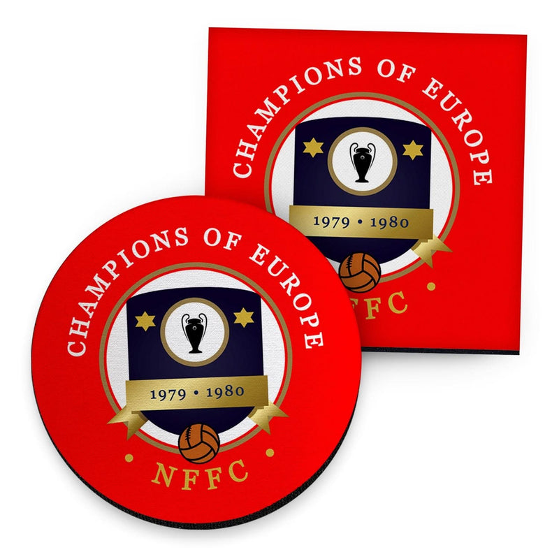 Nottingham European Cup - Football Coaster - Square Or Circle collectible from https://britishmade.gifts/