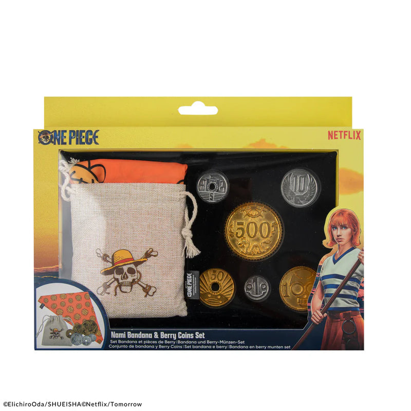 One Piece Nami Bandana and Berry Coin Set, close-up detail