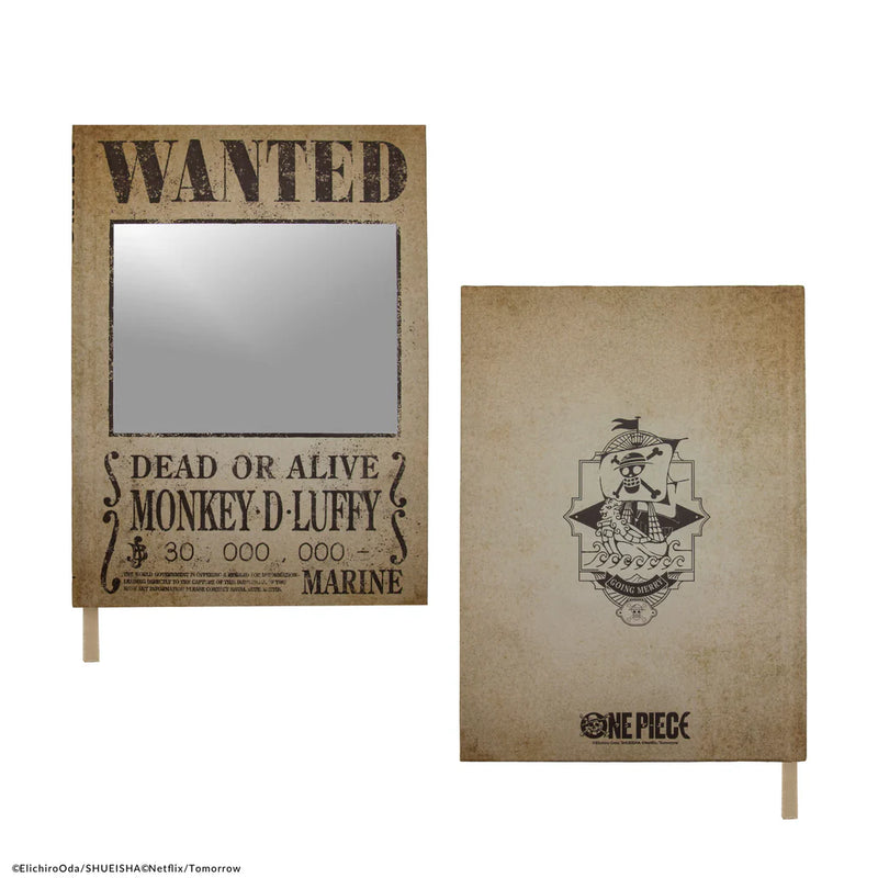 One Piece Wanted Mirror Notebook, side angle