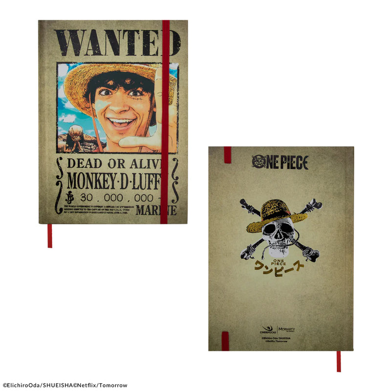 One Piece Wanted Posters Notebook, side angle