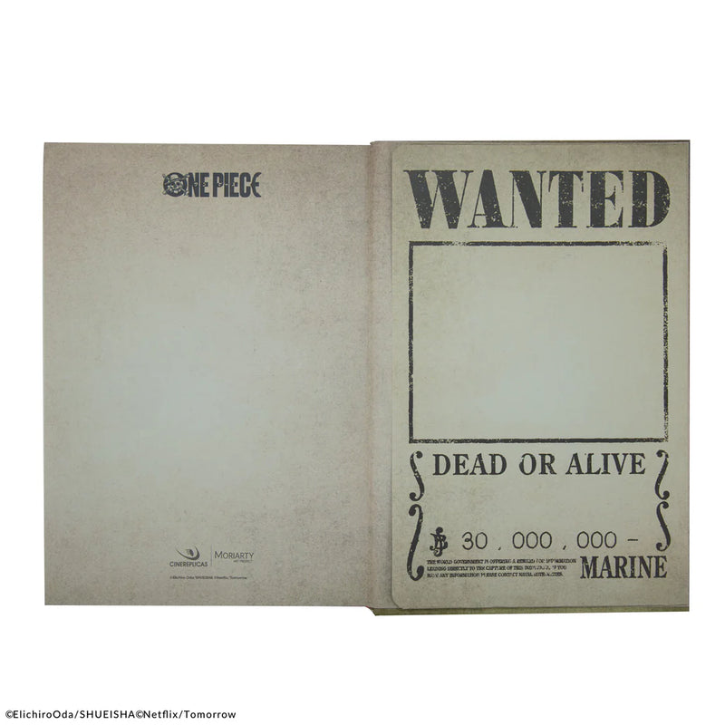 One Piece Wanted Posters Notebook, rear view