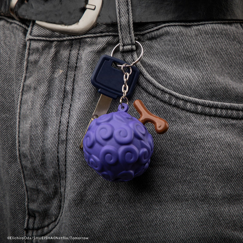 One Piece Gum-Gum Fruit Squishy Keychain, side angle