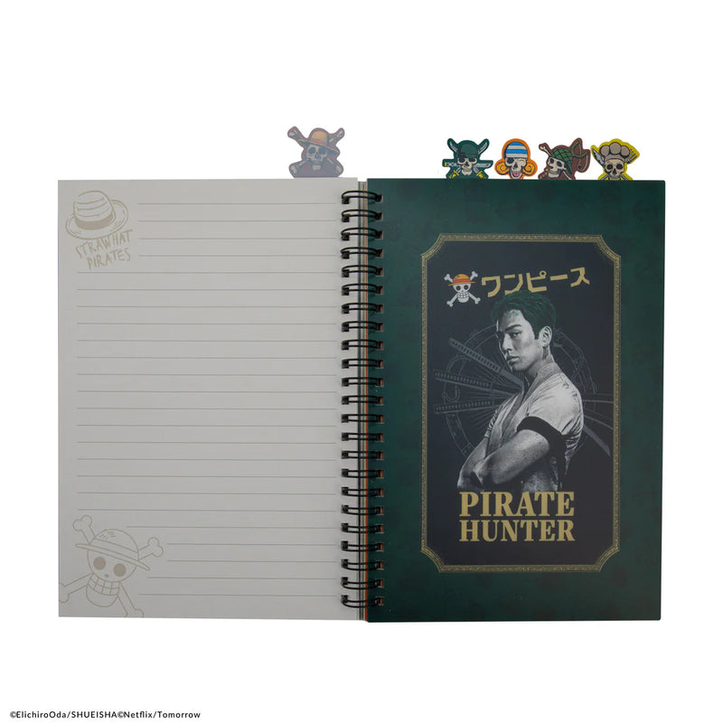 One Piece Straw Hat Pirates Tabbed Notebook, in display