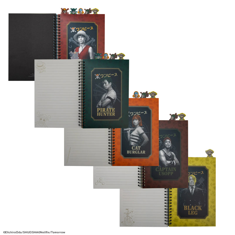One Piece Straw Hat Pirates Tabbed Notebook, rear view