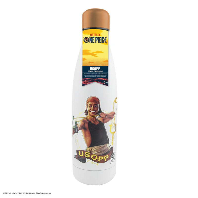 One Piece Usopp Insulated Water Bottle, rear view