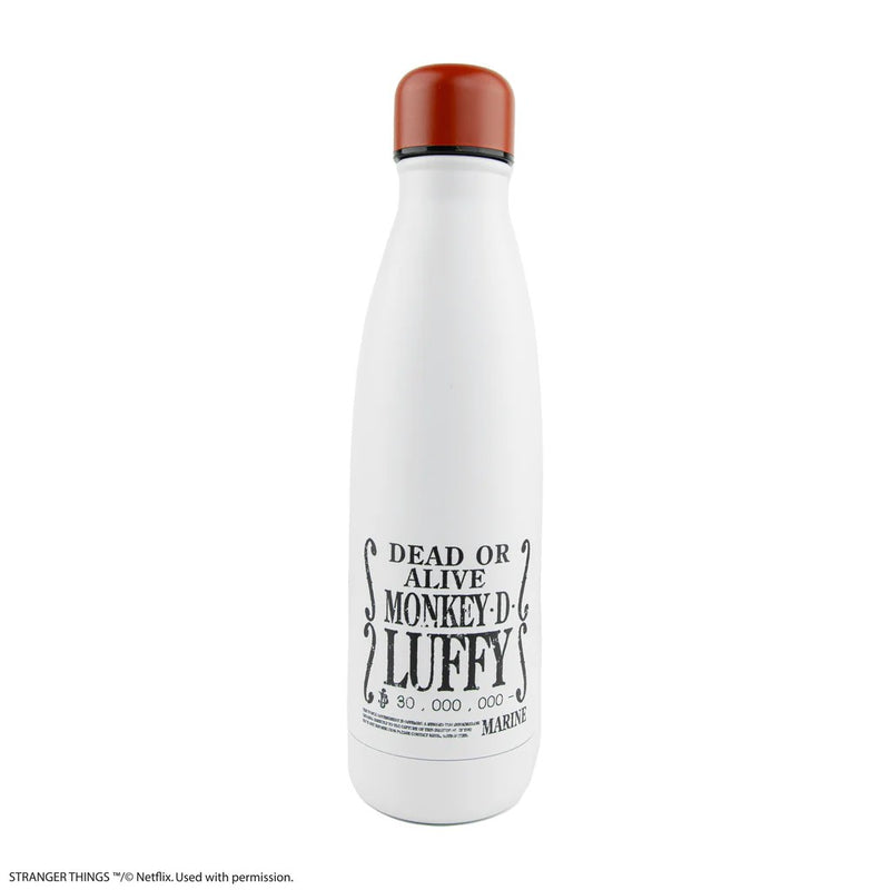 One Piece Wanted Luffy Insulated Water Bottle, close-up detail