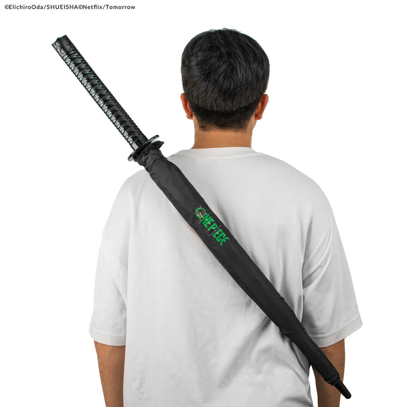 One Piece Roronoa Zoro Black Sword Umbrella, rear view