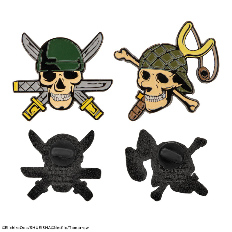 One Piece Zoro and Usopp Pin Set, side angle