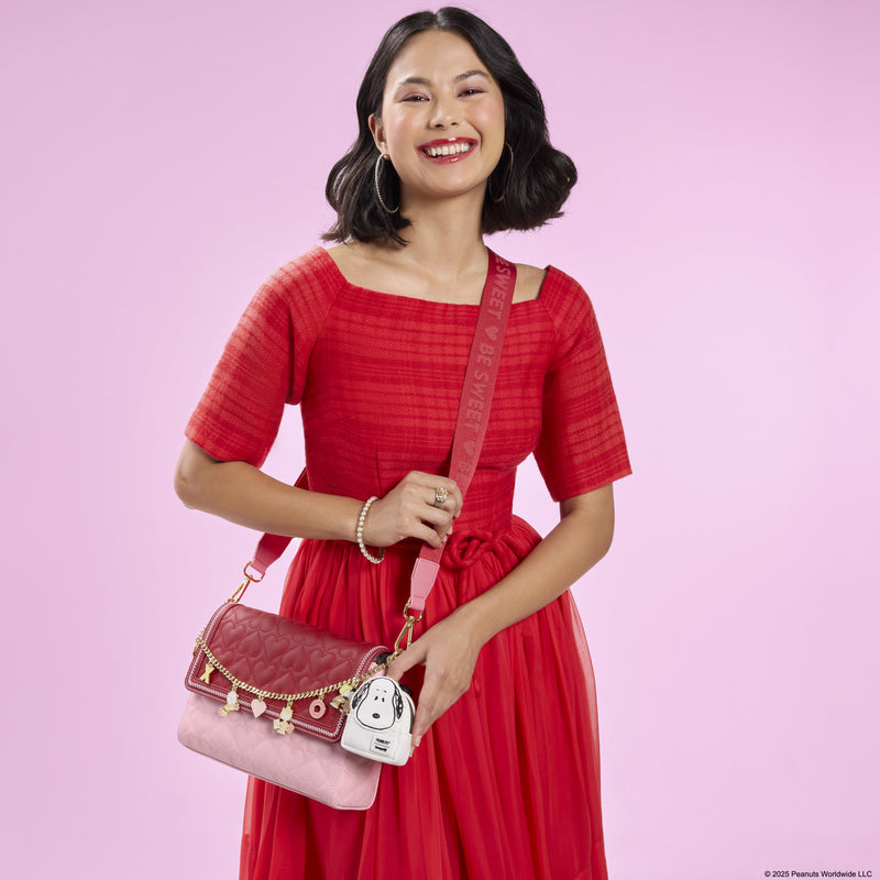 Loungefly - Peanuts Snoopy Valentine's Day Charm Crossbody Bag side angle